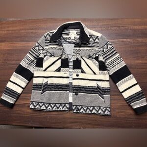 Forever 21 Black and Cream Patterned Cardigan